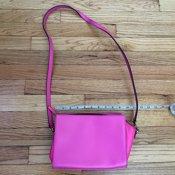 Adelia Hadley 2way Leather Bright Neon Crossbody Messenger removable strap clutc - Picture 7 of 14